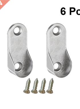 6Pcs Oval Closet Rod End Supports Hardware Accessories Ward