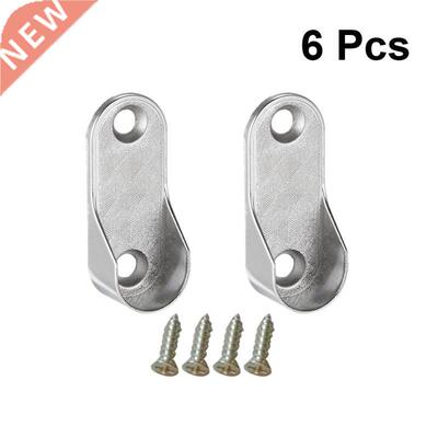 6Pcs Oval Closet Rod End Supports Hardware Accessories Ward