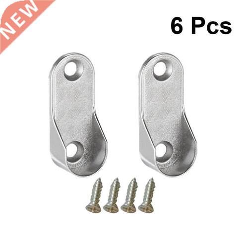 6Pcs Oval Closet Rod End Supports Hardware Accessories Ward