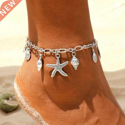 Vintage Anklets for Women Starfish Shell Pendant Anklet Summ