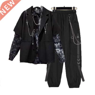 Autumn 2022 Women Chain Cargo Pants+Chian Blouse+Chain Vest