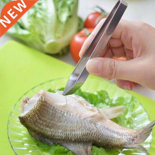 Stainless Steel Fish Bone Remover Tweezers Tongs Skin