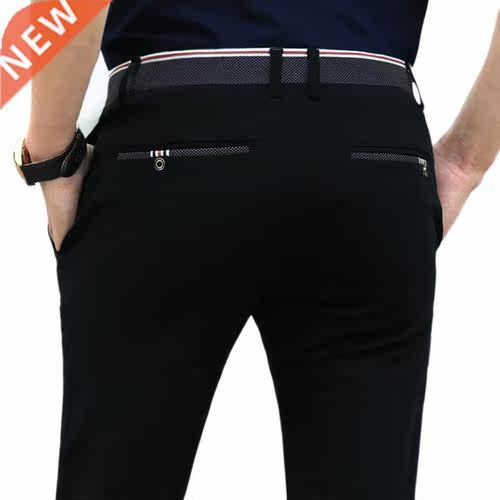 Casual Suit Pants Mens Elastic Men Dress Pants Slim Fit Male