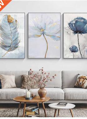 Scandinavian Flower Art Abstract Painting Print Feather Dec