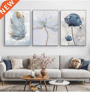 Scandinavian Flower Art Abstract Painting Print Feather Dec