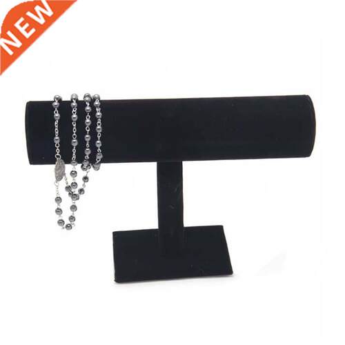 Black Velvet Bracelet Chain Watch T-Bar Rack Jewelry Hard Di