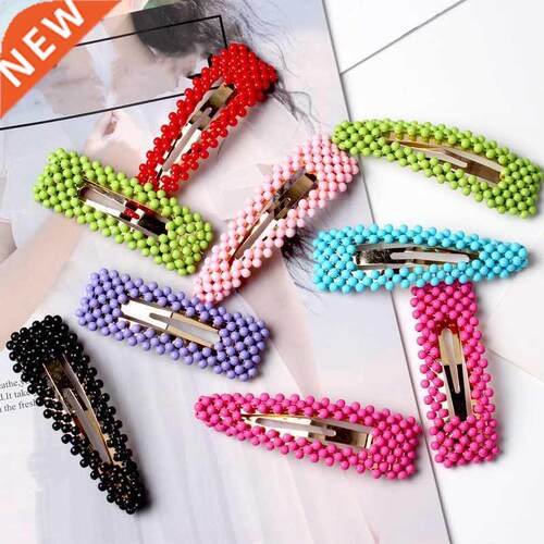 Elegant Colorful Bead Hairpin Barrette Hairband Korean Desi