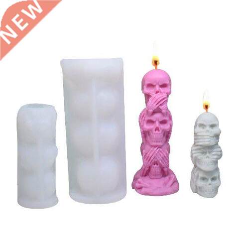 D Skull Shape Candle Mould  Stacked Skull Candle Making
