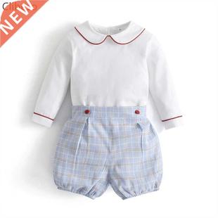 Sister Brother Matching Baby Boy Clothes Set Child Plaid Blo