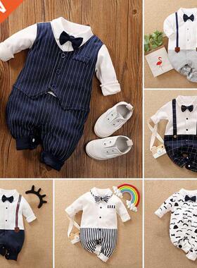 2022 New Baby Costume With Necktie 2022 Baby Boy Romper Male