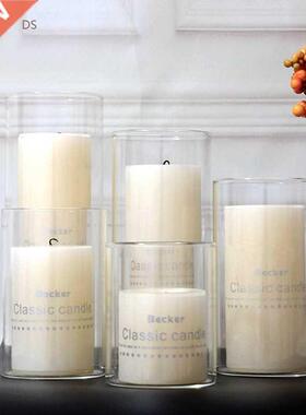 Housewares Glass Cylinder Vase,Candle Holders,Decorative Cen