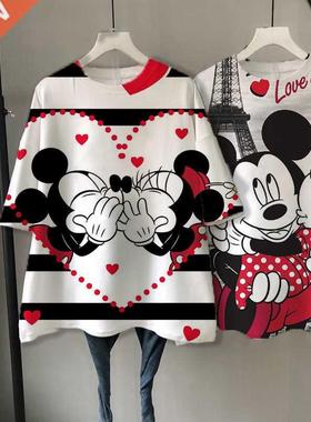 Disney cartoon 3D Mickey Tshirt Tops Summer Ullzang oversize