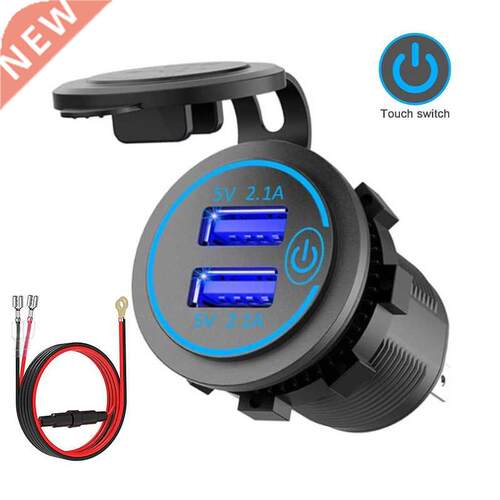 4.2A Dual USB Fast Chger with Switch Socket Power Outlet A