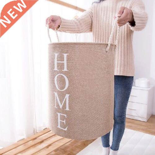 Foldable Laundry Basket Round With Handles Storage Bag