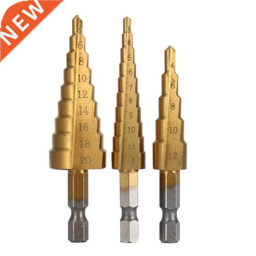 pcs HSS Titanium Coated Step Drill Bit -12 4-12 4-20 Drill