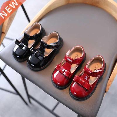 Girls Leather Shoes Kids Fashion British Style Oxfords T-str