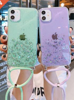 Bling Glitter Stars Sequins Cord Chain Lanyard Phone Case Fo