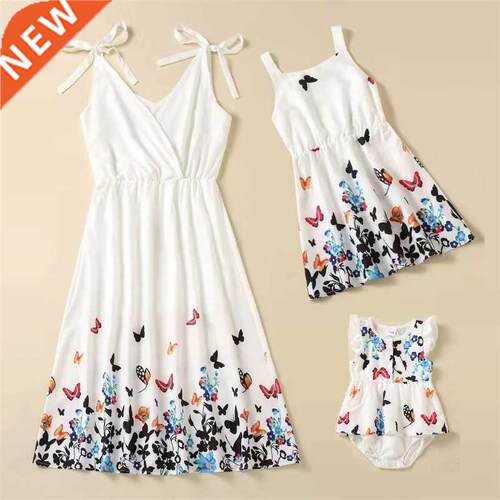 Family Set Butterflies M Daughter Matching Dresses Tank
