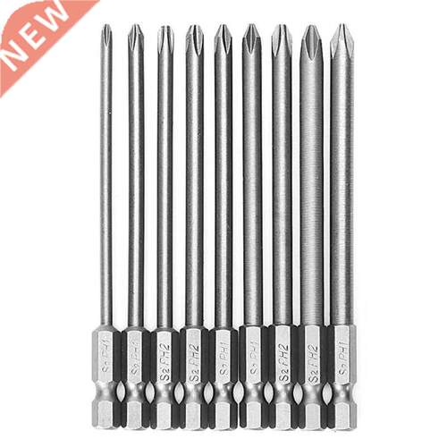 9 Pcs 1/4'' 100mm S2 Magnetic Hex Cross Head PH1 PH2