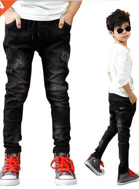 Boys pants spring autumn black jeans kids casual trousers bo
