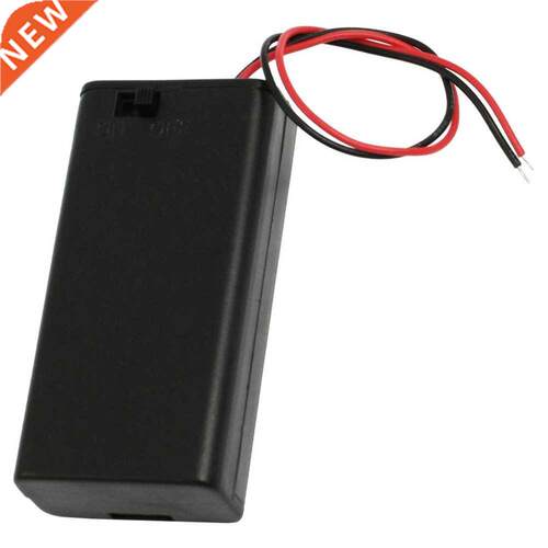 New Black On/Off Switch 2x1.5V AA Battery Case Box with Wire