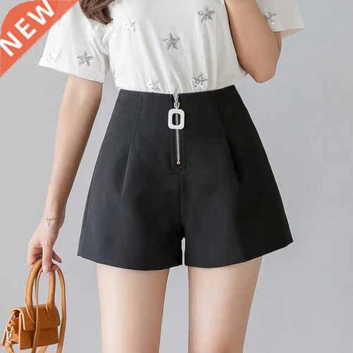 summer, the new Korean chiffon shorts women's high waist zip
