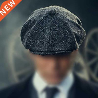 Men Tweed Newsboy Hat Beret Herringbone Gatsby Hats Sreet Ca
