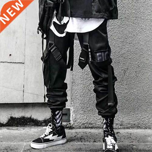 Joggers Cargo Pants for Men Casual Hip Hop Hit Color Pocket