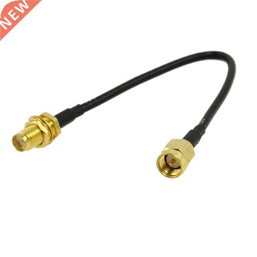 Black Cable SMA Female to Male Coaxial Antenna Adapter