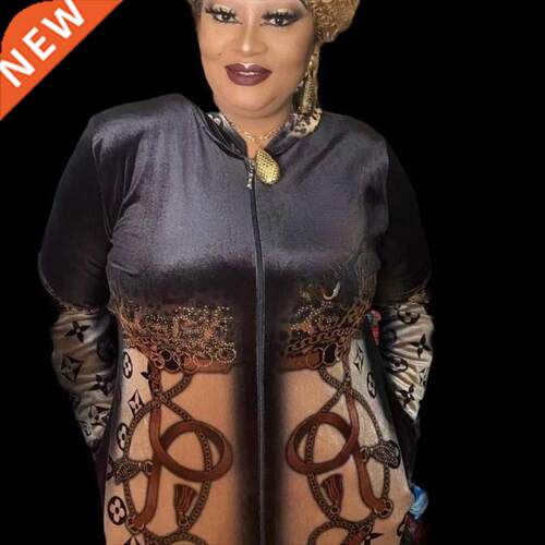 African Dresses For Women 2021 New Lies Dashiki Print Turn