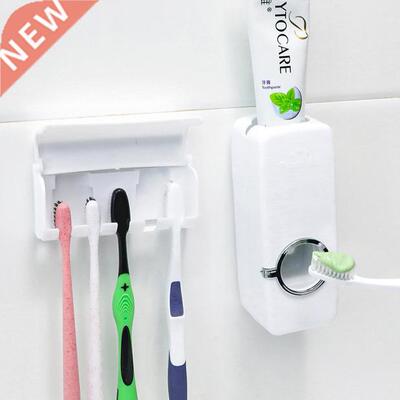 2-piece Set Automatic Toothpaste Squeezer Toothbrush Holder