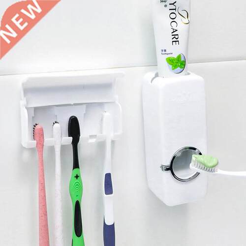 2-piece Set Automatic Toothpaste Squeezer Toothbrush Holder