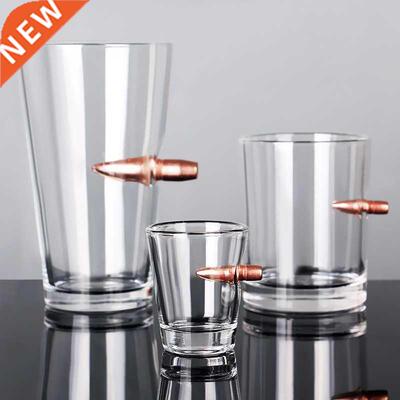 Creative Whisky Glass with Bullet Rum Bar Crystal Cup Studde