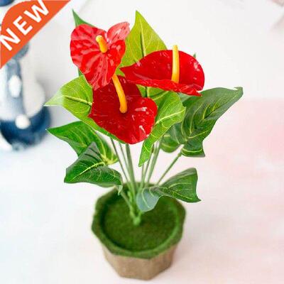 2pcs 12-head Artificial Anthurium Flower Floral Decor Home