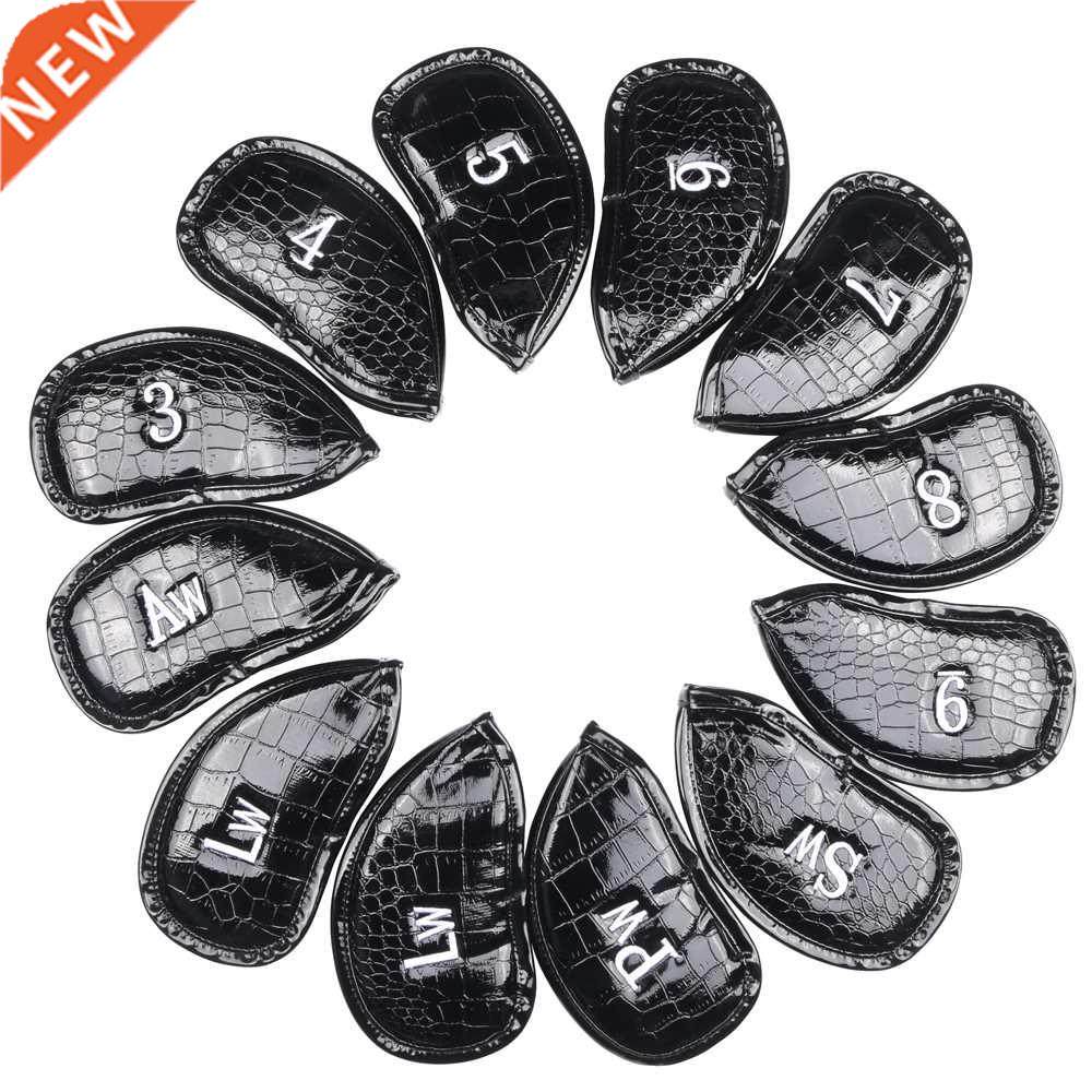 12pcs/set pu leather golf iron head covers club headcover wa