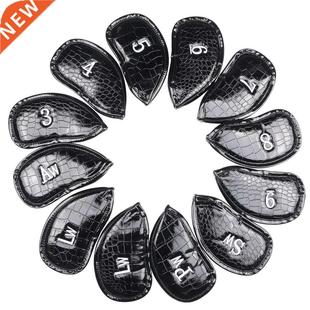 12Pcs/Set PU Leather Golf Iron Head Covers Club Headcover Wa