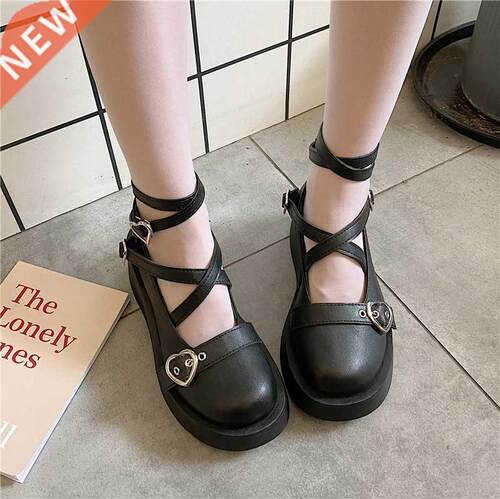 Women Shoes Sweet Lolita Shoes Platform Round Head Thick Hee