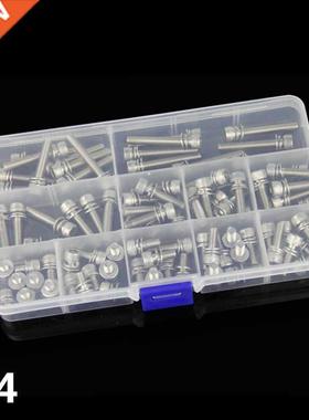 100pcs M4 Screw 304 Stainless Steel Hexagon Screw Bolt with