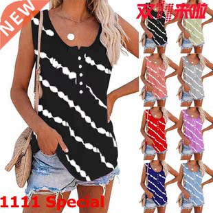 S-5XL ladies vest striped T-shirt大码女士条纹无袖背心T恤