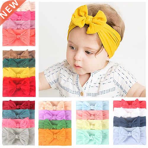 3/4/5/6Pcs/set Cute Bowknot Baby Headband Turban Solid Color