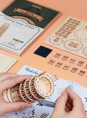 Robotime Rokr DIY 308pcs Laser Cutting Movable Steam Train W