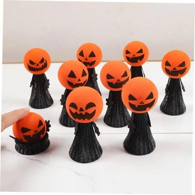 10Pc Cute Funny Halloween Pumpkin Jumping Doll Finger Puppet