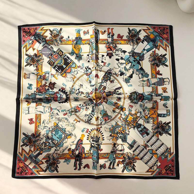 外贸款Popular Kakina Silk Scarf Women's European and Ame