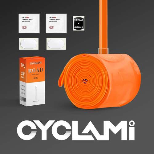 700C CYCLAMI Orange French Valve Bike Inner Tube Super Light