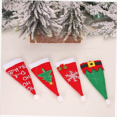 Christmas decorations knife and fork set for Christmas table
