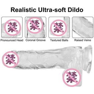 Erotic Soft Jelly Dildo Anal Butt Plug Realistic Penis Stron