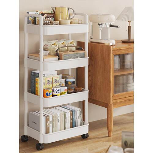 Three layer rolling plastic storage rack三层滚动塑料存储架