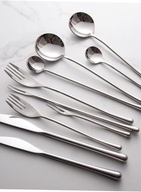 Bright silver 304 Western tableware fruit fork tea spoon