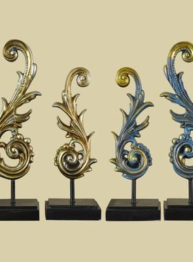 新款 欧式简约家居工艺品 抽象凤尾摆件 创意礼品 树脂装饰品