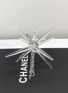 简约现代简约玻璃摆件样板房间售楼处玄关柜大堂桌面艺术软装饰品